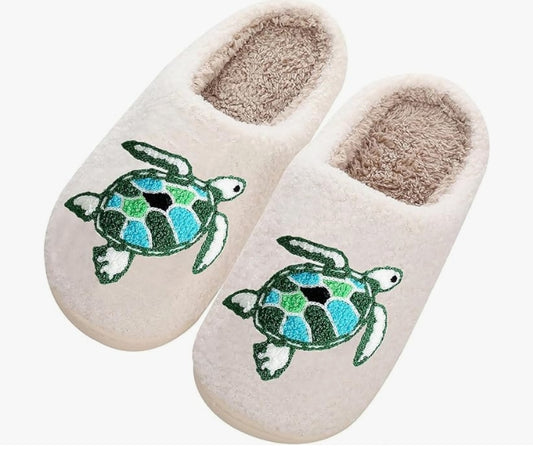 Soft Stitched Turtle Slippers