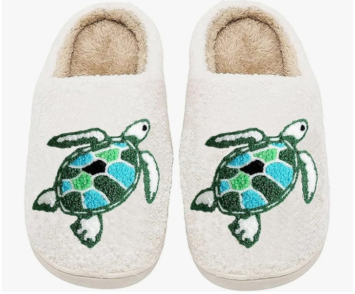 Soft Stitched Turtle Slippers