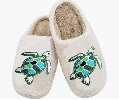 Soft Stitched Turtle Slippers